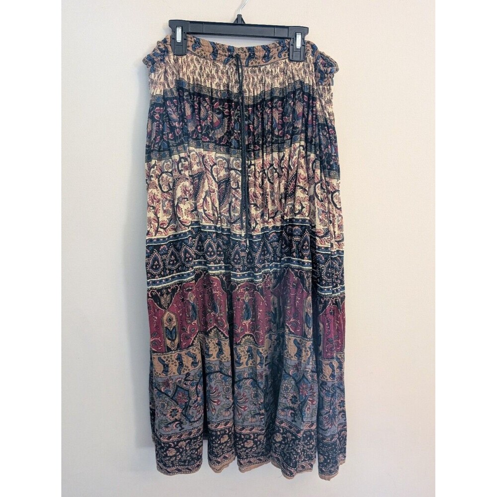 Jane Ashley Vintage Bronze Multi Print Maxi Skirt Size M